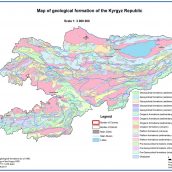 Map of geological formation of the Kyrgyz Republic
