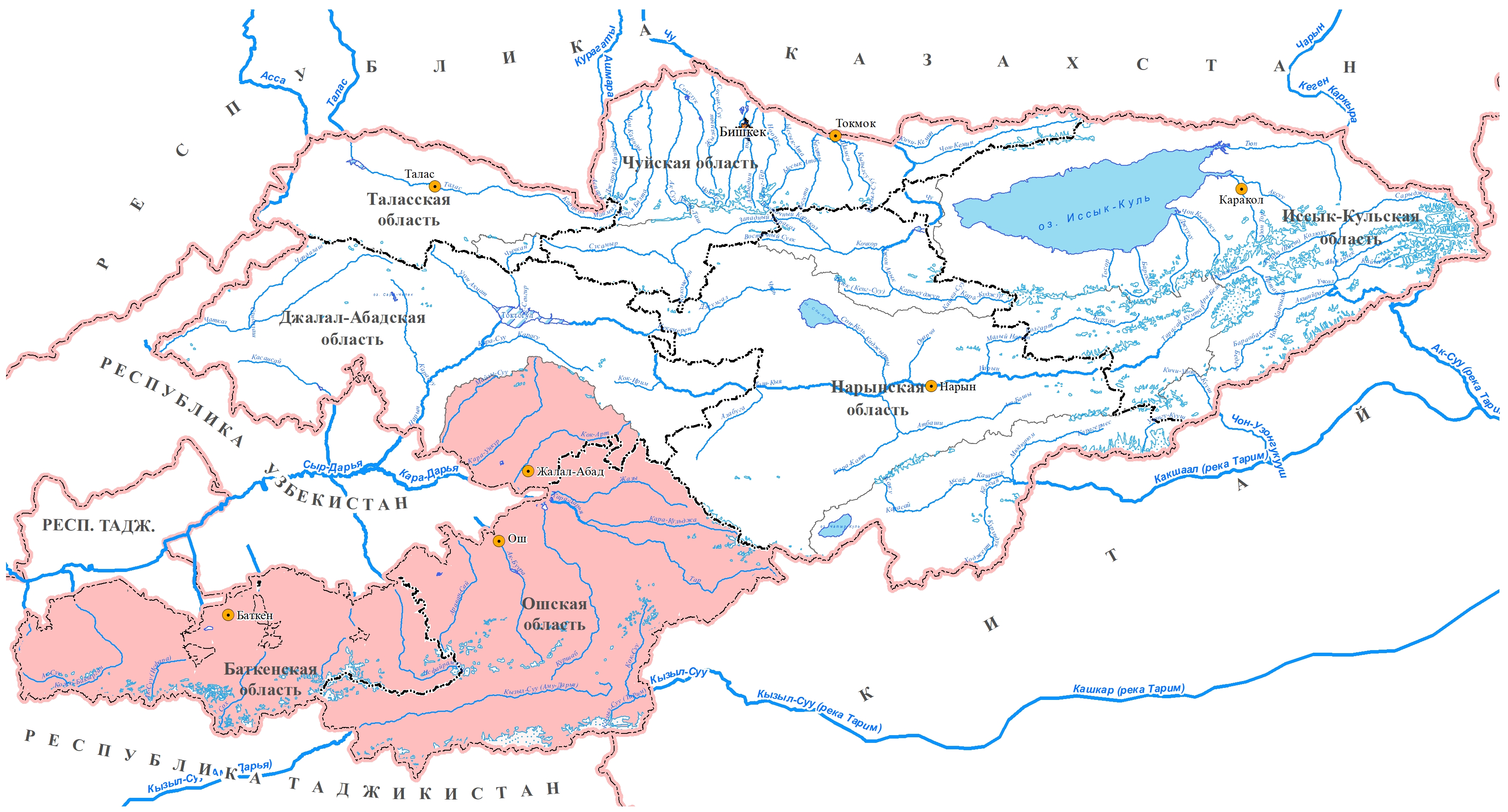 Сырдария өзені карта